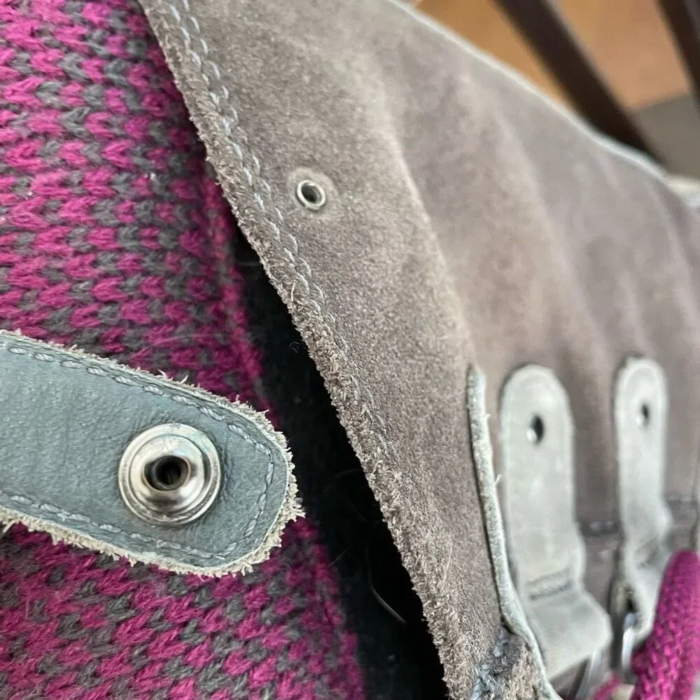 Sorel Joan of Arctic Knit Shale Winter Boots 8 Leather Waterproof Purple $240